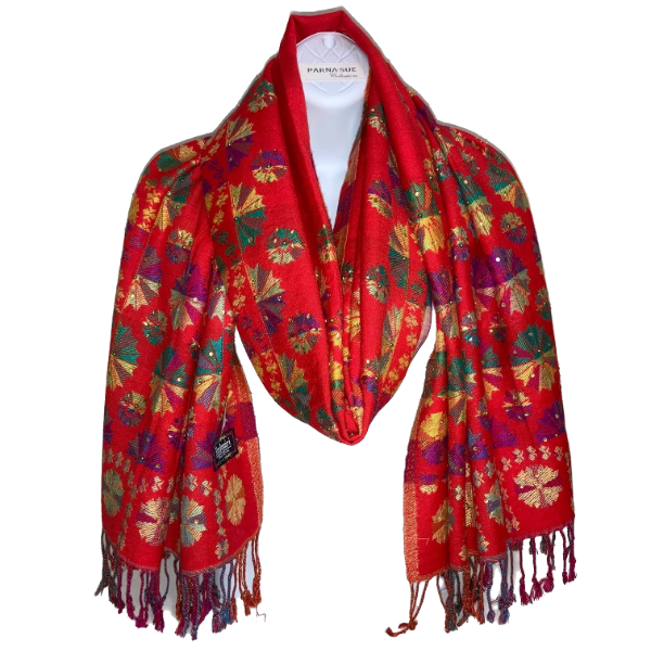 FASHION GIFT UNDER $20 (SCARF) FLORAL RED