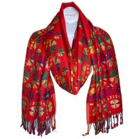 FASHION GIFT UNDER $20 (SCARF) FLORAL RED