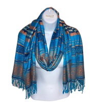 FASHION GIFT UNDER $15 (SCARF) BLUE PEACOCK