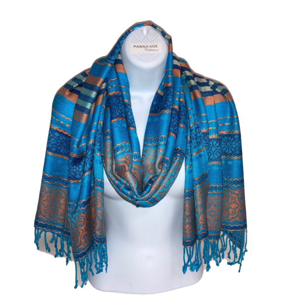 FASHION GIFT UNDER $20 (SCARF) BLUE PEACOCK